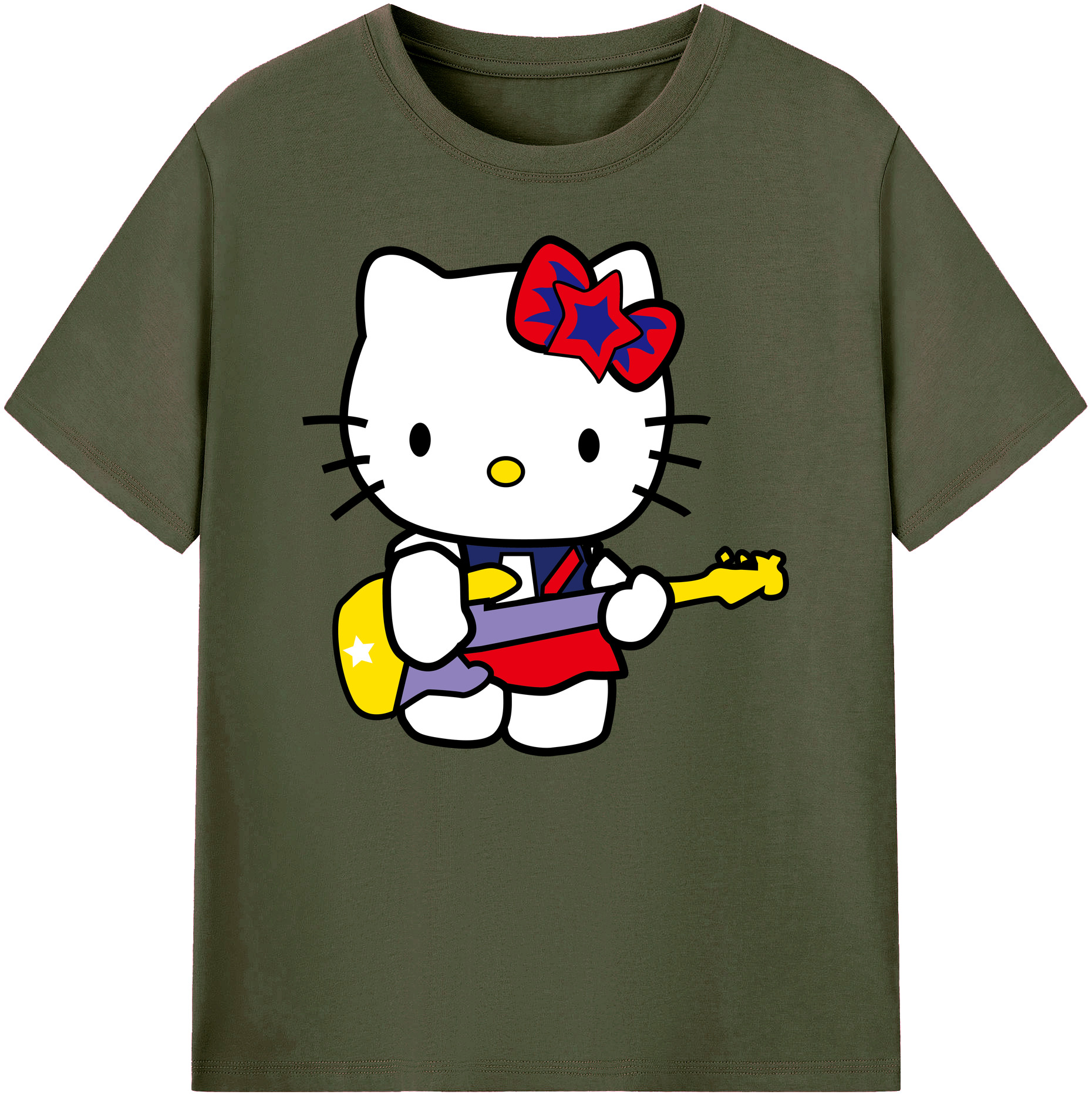 （画像用） Hello Kitty ハローキティ 綿100％ メンズ半袖Tシャツ｜肌触りやわらか＆通気性